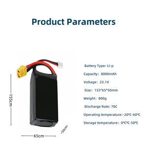 6S 23.1V 8000mAh LiPo Battery 25C/35C/50C/70C/100C Plastic Shell Rechargeable Power Pack For Brushless FPV UAV Helicopter - Product Image 5