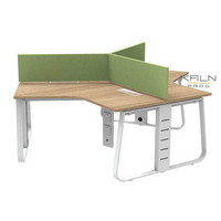 Station de travail informatique modulaire moderne personnalisable KL-323, table de bureau triangulaire à 120 degrés, mobilier de bureau ouvert, matériau mélamine