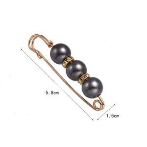 女性用安全シャツクリップピン女性用パールブローチピンセーターショールクリップ - Product Image 5