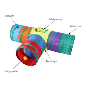 Vui vẻ có thể gập lại cầu vồng Mèo Đường hầm thân thiện với môi tương tác phong trào đồ chơi cho mèo con thiết kế dễ thương với nếp nhăn - Product Image 2