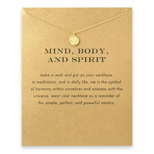 Fashion Jewelry Gold Meditation Mind Body and Spirit Necklace Peace Yoga Buddha Korean Necklace