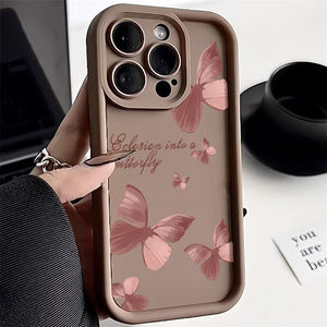เหมาะสำหรับเคสโทรศัพท์แอปเปิ้ล 17 โปรแม็กซ์,เคสกันกระแทกแบบเต็มตัวลายการ์ตูนผีเสื้อสีน้ำตาลอ่อน - Product Image 5