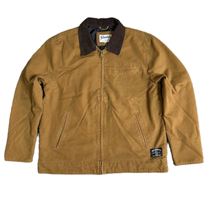 Strong hold Herren Vintage Winter Wind proof Woven Coated Canvas 100% Baumwolle 280g Varsity Jacke mit Reiß verschluss Verschluss <span class=keywords><strong>Solid</strong></span> Pattern - Product Image 1