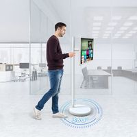Stand TV Portabel untuk Layar 32 Inci, Stand Lantai dengan Roda untuk Pesta, Pendidikan, Olahraga, Sistem Android, Kaca Aluminium