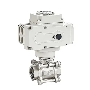 1/2 Inch 3 Pcs Stainless Steel 220v 24v 12v 2 Way 3 Way Electric Actuator Water Flow Motorized Control Ball Valve