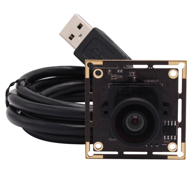 RGB No Distortion 4K Webcam Wide Angle 100Degree 3840x2160P 30fps High Speed Mini USB IMX415 Camera Module with for Robotics