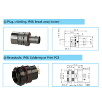 Ventes directes factuelles connecteurs poussoirs en alliage d'aluminium connecteur plaqué or compatible ODU rompre l'avance connecteurs MIL