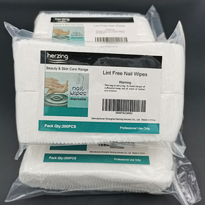 Venta al por mayor Herzing 200 Uds. Toallitas limpiadoras de esmalte de uñas sin pelusa Material PE PREPARACIÓN DE MANICURA acabado limpio esmalte de uñas en Gel - Product Image 4