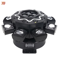 Projecteur laser de scène rotatif à 8 têtes effet œil d'abeille, faisceau RGBW, stroboscope, barre d'étoiles, DMX, contrôle vocal, idéal pour l'éclairage d'effets de scène, de KTV et de soirées