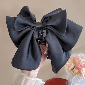 Pince à cheveux en plastique avec nœud en satin français, décoration douce pour mariage et bal de promo pour femmes - Product Image 6