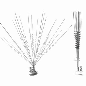 Disponible: Púas antipájaros de acero galvanizado con resorte y base en U, de fácil instalación para graneros, establos y granjas. - Product Image 2