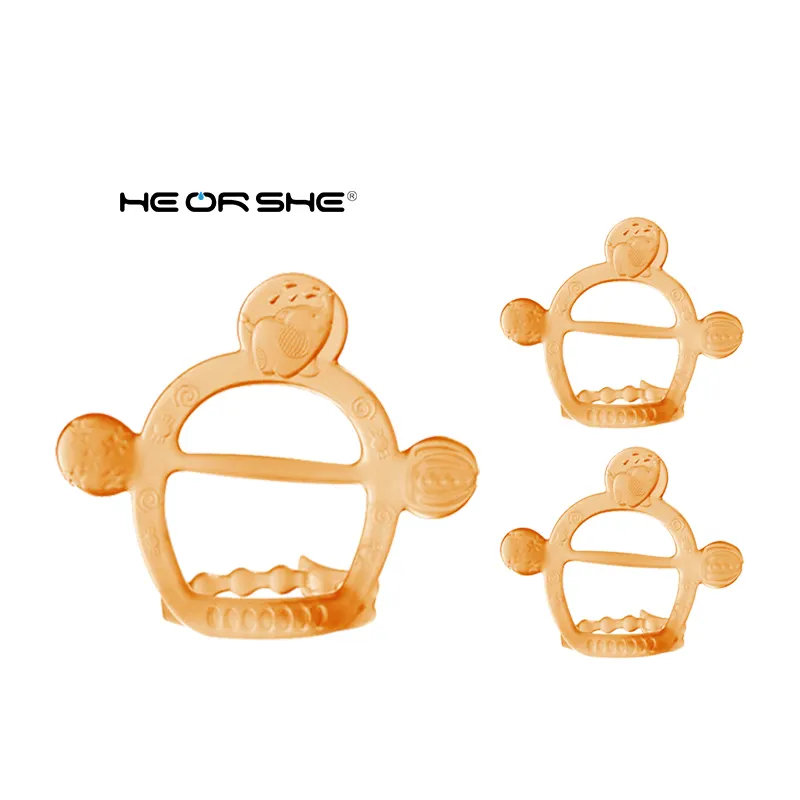 HEORSHE wholesale bpa free food grade organic infant baby gift teething chew toys natural baby wristband silicone teether