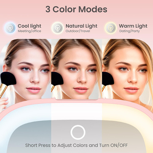 M36 xách tay mini đôi bên nhỏ gọn đèn <span class=keywords><strong>Led</strong></span> Túi gương mỹ phẩm với 3x Magnifying - Product Image 2