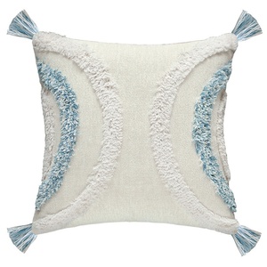 Taie d'oreiller blanche, 18x18 pouces, nouveau, style Boho, avec glands, Pom, <span class=keywords><strong>coussin</strong></span> torsadé, tissu en Chenille, couleur crème - Product Image 6