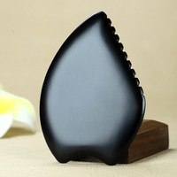 Outil de massage facial Gua Sha en pierre Bian, peigne Guasha unique à 9 bords en pierre Bian pour la thérapie SPA et l'acupuncture, logo personnalisé