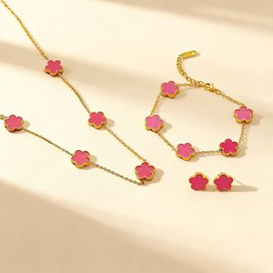 Collier pendentif trèfle à cinq feuilles romantique Rz, <span class=keywords><strong>bijoux</strong></span> en acier inoxydable, <span class=keywords><strong>cadeau</strong></span> pour <span class=keywords><strong>femme</strong></span> - Product Image 4