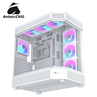 AntarcChill White Full Tower Gaming Chassis ATX 360 Water Cooling Tempered Glass USB Ports Dual Compartment Custom Logo