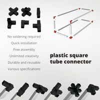 Connecteur de raccordement carré en plastique pour tuyau, 2 voies, 3 voies, 4 voies, 1 pouce, 20 mm, 25 mm, 30 mm, bouchons en plastique, pièce de connexion pour tube carré