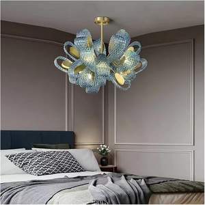 Lampes suspendues design en verre bleu paon à LED modernes pour couloir, bar, chambre à coucher, lustre, <span class=keywords><strong>luminaire</strong></span> suspendu - Product Image 5