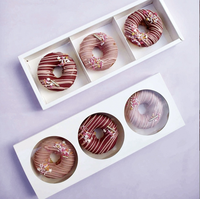 Boîte d'emballage pour donuts à 2/3/4/6 cavités avec couvercle transparent et fenêtre, idéale pour tartes aux œufs, gâteaux, pâtisseries, craquelins et biscuits, compartimentée