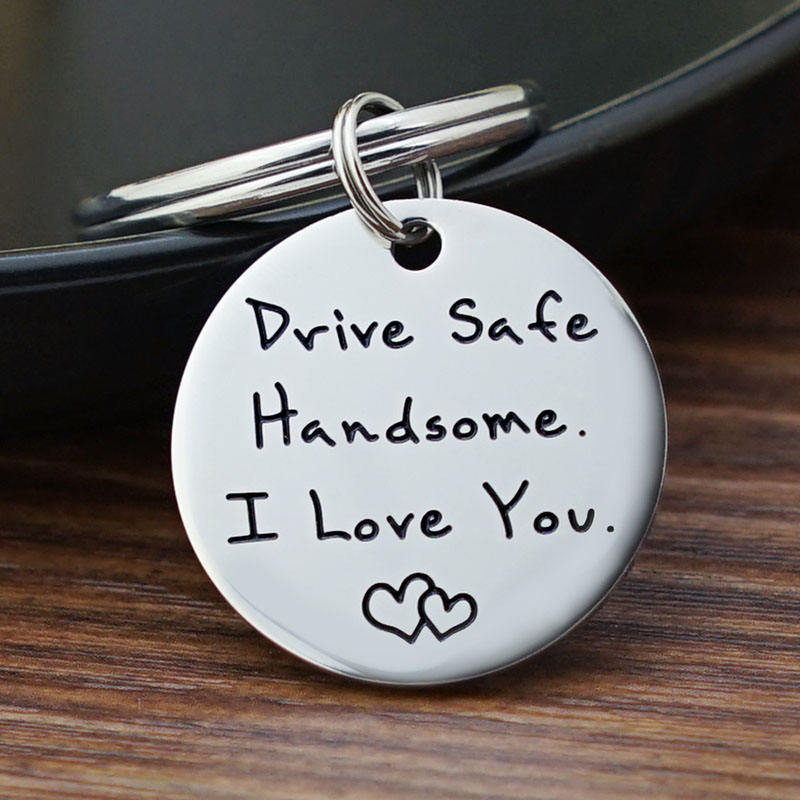 Drive Safe Keychain For Him - Valentine's Day Gift For Boyfriend Husband From Wife Girlfriend