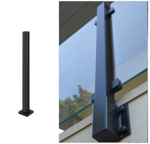 Moderne ringhiere in vetro senza cornice Design per esterni in legno, corrimano in vetro con intaglio, ringhiera - Product Image 2