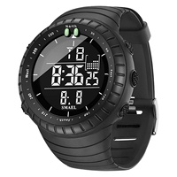 Montre-bracelet SMAEL analogique-numérique avec alarme, résistance à l'eau 5 BAR, affichage LED, chronographe, jour/date, bracelet en PU pour homme, cadran de 50 mm, 1237