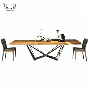 Unique <strong>Stable</strong> Design Restaurant <strong>Table</strong> With Unique Base Design Wood Sets Solid Wood Dining <strong>Table</strong> Set - Product Image 2