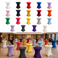 Housse de table cocktail en spandex haute élasticité, extensible et ajustée, avec poches pour pieds en forme de sablier, 19 couleurs, pour mariage, événement, bar, réutilisable