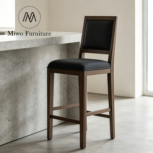 <span class=keywords><strong>Taburete</strong></span> de Barra Moderno para <span class=keywords><strong>Cocina</strong></span>, Diseño de Madera Tapizado, para Uso Comercial en Bistro, Bar, con Respaldo Alto - Product Image 3