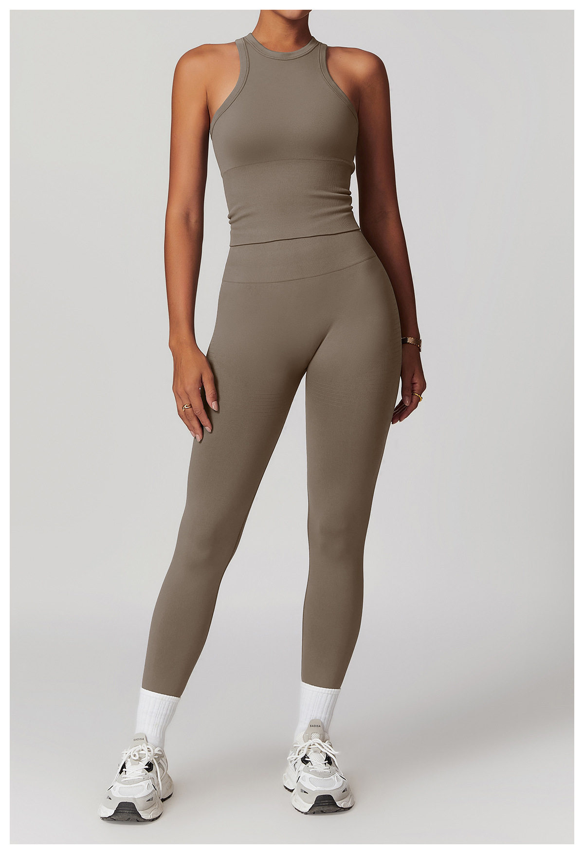 brown tank legging set