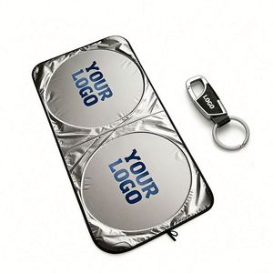 Parasol Plegable para Ventana Delantera de Coche con Logotipo Personalizado, Regalo Promocional para Distribuidores, Parasol de Poliéster para Parabrisas, Venta al Por Mayor - Product Image 1