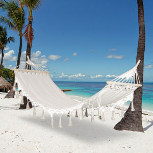 Modern eğlence hamak salıncak sandalye püsküller ile sağlam ve dayanıklı pamuk halatlar kamp hamak - Product Image 6