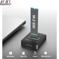 Adaptateur de carte SSD USB 3.2 Type-C 10 Gbit/s vers NGFF M.2 Key M/B+M NVME SATA avec boîtier de station d'accueil RTL9210C et câble de données