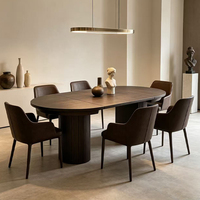 Meubles de salle à manger en bois modernes, ensemble table et chaises extensibles
