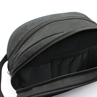 Pochette d'accessoires de hockey sur glace noire avec fermeture éclair et compartiments pour rondelles, ruban adhésif, ciseaux, outils de patinage