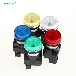 Lámpara LED de montaje en Panel de 12V, 24V, 110V, 220V, 22mm, luz indicadora de señal piloto, color rojo, azul, verde, blanco y amarillo