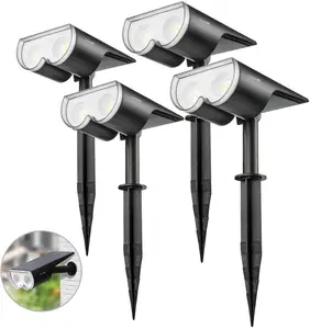 16 LED Solar Landscape Spotlights Dusk to Dawn IP67 Waterproof Outdoor Wall Light For Garden