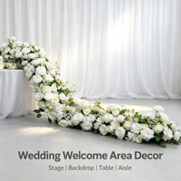 Cadena de flores artificiales colgantes para mesa de banquete de boda, decoración de esquina de mesa larga, simulación de cascada floral para escaparates.