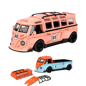 Quy mô 1:32 v0lkswagen T1 xe buýt Diecast đồ chơi Độ chính xác cao hợp kim mô phỏng với pull-back âm thanh & hiệu ứng ánh sáng cho trẻ em - Product Image 1