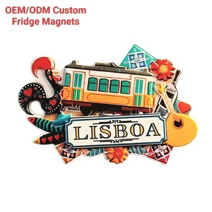 Imán de Resina Personalizado de Portugal, Souvenir 3D con Guitarra <span class=keywords><strong>Fado</strong></span>, Adorno Magnético con el Monumento de Lisboa, Venta al Por Mayor - Product Image 1