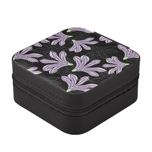 Estuche de Almacenamiento de Joyas Portátil de Cuero PU con Diseño de Flor Hawaiana y Logotipo Personalizado, Organizador de Joyas de Viaje, Caja de Joyería - Product Image 3