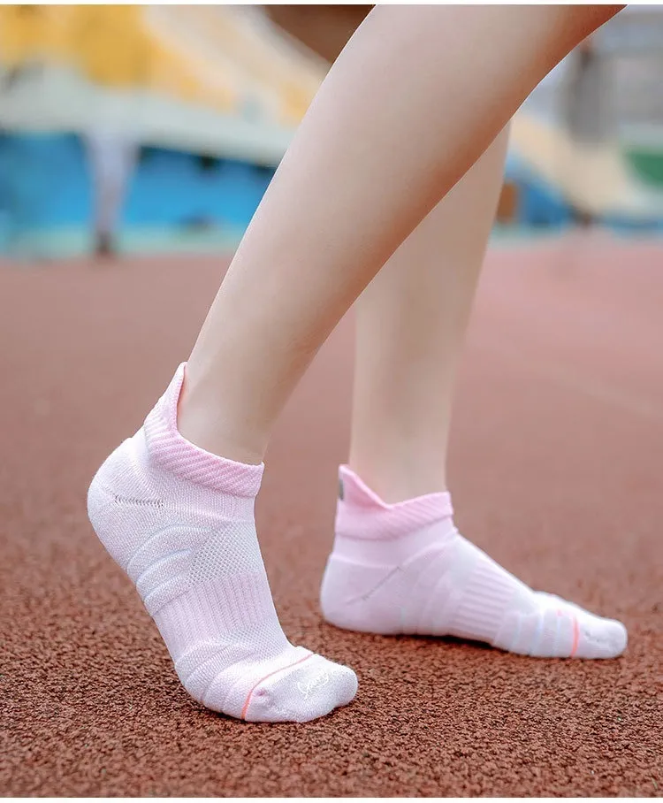 Women's low-rise towel bottom sports socks summer thin breathable running socks