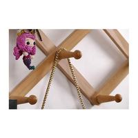 Porte-manteau mural extensible à double niveau en bois rustique avec 10 crochets, support mural pour café