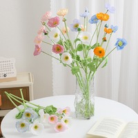Fleurs de coquelicot artificielles, bouquet artificiel pour la décoration de la maison, du salon, accessoires de photographie pour les scènes de mariage