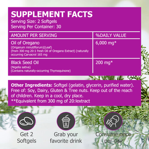 Gélules personnalisées d'huile d'origan 6000mg avec huile de nigelle pour le soutien immunitaire quotidien et la promotion de la santé intestinale - Product Image 2