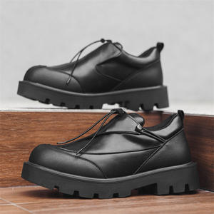 Chaussures de mariage décontractées pour hommes, de haute qualité, faites à la main, en maille noire, légères, respirantes, imperméables, dessus en maille brillante - Product Image 5