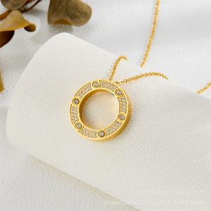 Collar Gimmel de Alta Gama con Cadena para Clavícula, Diseño Exclusivo para <span class=keywords><strong>Mujer</strong></span>, con Incrustaciones de Diamantes, Estilo Europeo Americano, Ligero y Lujoso - Product Image 4