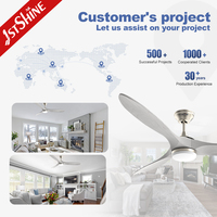 1stshine Ventilateur de plafond Lumière Économie d'énergie Ventilateur de plafond moderne Dc Air intérieur Refroidissement électrique Ventilador Décoratif
