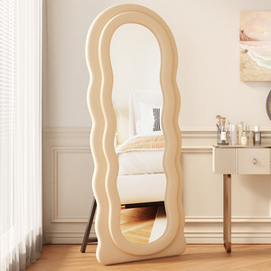 Espejo de Cuerpo Entero Grande, Irregular, de Lujo, con Marco de Terciopelo Ondulado, Espejo Decorativo de Pared para Tienda de Ropa - Product Image 6